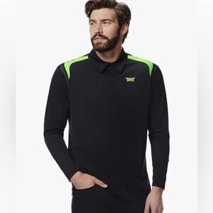 PXG mens Golf Long-sleeve Airo Lightweight Polo-Black, 2XL, NWT
